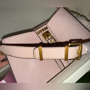 Guess light rose and Gold Textured handbag